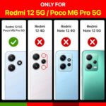 Back Cover for Mi Redmi 12 5G | Poco M6 Pro 5G | Ultra Slim Soft Rubberised Case | Inner Velvet Fabric Lining | Matte Silicone Flexible Mobile Case | Camera Protection - Black - Image 3