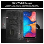 Shock Proof Flip Cover Back Case for Samsung Galaxy A20 | Magnetic Wallet Leather Case with Stand - Image 5