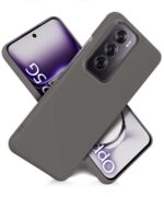 kelpuj Slim Frameless Back Cover for Oppo Reno 12 5G | Ultra Thin Lightweight Design & Camera Protection | Soft Matte Silicone Flexible Mobile Case (Grey) - Image 2