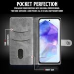 Shock Proof Flip Cover Back Case for Samsung Galaxy A55 5G | Magnetic Wallet Leather Case with Stand - Image 7