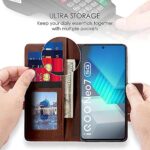 Shock Proof Flip Cover Back Case for Iqoo Neo 7 | Magnetic Wallet Leather Case with Stand - Image 5