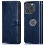 Shock Proof Flip Cover Back Case for Apple Iphone 15 Pro | Magnetic Wallet Leather Case with Stand