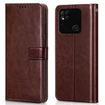 Shock Proof Flip Cover Back Case for Xiaomi Mi Redmi 10 Power | Magnetic Wallet Leather Case with Stand