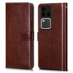 Shock Proof Flip Cover Back Case for Vivo V30 Pro | Magnetic Wallet Leather Case with Stand