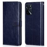 Shock Proof Flip Cover Back Case for Oppo A16 | Magnetic Wallet Leather Case with Stand