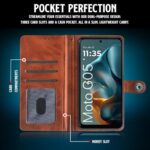 Shock Proof Flip Cover Back Case for Motorola Moto G05 | Magnetic Wallet Leather Case with Stand - Image 7