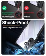 kelpuj Shock Proof Clear Protective Back Case for Samsung Galaxy A36 5G | Galaxy A56 5G - AirEDGE Technology | 360 Degree Camera Protection | Transparent Hybrid Back Case Mobile Cover - Black - Image 5