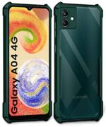 kelpuj Shock Proof Clear Protective Back Case for Samsung Galaxy A04 4G - AirEDGE Technology | 360 Degree Camera Protection | Transparent Hybrid Back Case Mobile Cover - Green - Image 3
