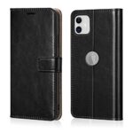 Shock Proof Flip Cover Back Case for Apple Iphone 11 | Magnetic Wallet Leather Case with Stand