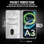 Shock Proof Flip Cover Back Case for Mi Redmi A3 | Magnetic Wallet Leather Case with Stand - Image 6