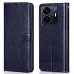Shock Proof Flip Cover Back Case for Iqoo Z6 Pro | Magnetic Wallet Leather Case with Stand
