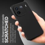 Back Cover for iQOO 12 5G | Ultra Slim Soft Rubberised Case | Inner Velvet Fabric Lining | Matte Silicone Flexible Mobile Case | Camera Protection - Black - Image 5