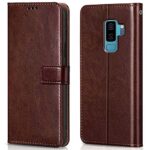 Shock Proof Flip Cover Back Case for Samsung Galaxy S9 Plus | Magnetic Wallet Leather Case with Stand