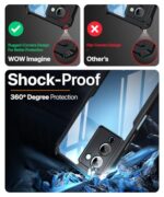 kelpuj Shock Proof Clear Protective Back Case for Infinix Note 12 Turbo - AirEDGE Technology | 360 Degree Camera Protection | Transparent Hybrid Back Case Mobile Cover - Black - Image 5