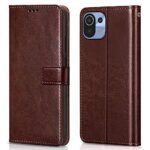 Shock Proof Flip Cover Back Case for Xiaomi Mi 11 Lite Ne 5G | Magnetic Wallet Leather Case with Stand