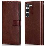 Shock Proof Flip Cover Back Case for Samsung Galaxy S23 5G | Magnetic Wallet Leather Case with Stand