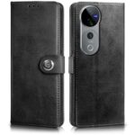 Shock Proof Flip Cover Back Case for Vivo V40 | Magnetic Wallet Leather Case with Stand