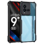 Shock Proof Clear Protective Back Case for iQOO 9T 5G - AirEDGE Technology | 360 Degree Camera Protection | Transparent Hybrid Back Case Mobile Cover - Black - Image 2