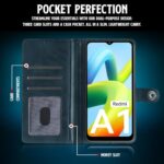 Shock Proof Flip Cover Back Case for Redmi A1 | Magnetic Wallet Leather Case with Stand - Image 7