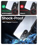 Shock Proof Clear Protective Back Case for 1+ OnePlus Nord 5 - AirEDGE Technology | 360 Degree Camera Protection | Transparent Hybrid Back Case Mobile Cover - Black - Image 5