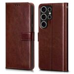 Shock Proof Flip Cover Back Case for Samsung Galaxy S25 Ultra 5G | Magnetic Wallet Leather Case with Stand