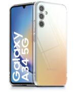 kelpuj Crystal Clear Transparent Back Case for Compatible with Samsung Galaxy A34 5G | Shockproof TPU Silicone Cover | Full Body & Camera Protection Transparent