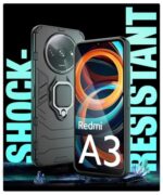 Shock Proof Back Case Mobile Cover for Mi Redmi A3 | Redmi A3X | Poco C61 | Back Cover Case (Tough Armor | Hybrid PC + TPU | Ring Holder & in-Built Kickstand | Black) - Image 6