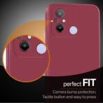 Slim Ultra Soft Rubberised Back Cover for Xiaomi Redmi 12C | Poco C55 | Inner Velvet Fabric Lining | Matte Silicone Flexible Camera Protection Back Case - Maroon Wine Red - Image 8