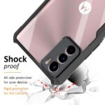 kelpuj Shock Proof Clear Protective Back Case for Motorola Moto G42 - AirEDGE Technology | 360 Degree Camera Protection | Transparent Hybrid Back Case Mobile Cover - Black - Image 4