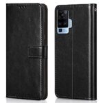 Shock Proof Flip Cover Back Case for Vivo X50 Pro | Magnetic Wallet Leather Case with Stand