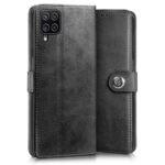 Shock Proof Flip Cover Back Case for Samsung Galaxy F12 | Magnetic Wallet Leather Case with Stand - Image 3