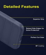 Ultimate Silicon Back Cover Case for Apple iPhone 13 Pro | Military Grade Drop Protection Shockproof Bumper | Anti-Slip Grip | Scratch Proof Micro-Fibre Cloth Inside (Deep Blue) - Image 5