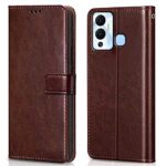 Shock Proof Flip Cover Back Case for Infinix Hot 12 Play | Magnetic Wallet Leather Case with Stand