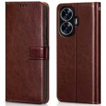 Shock Proof Flip Cover Back Case for Realme C55 | Magnetic Wallet Leather Case with Stand