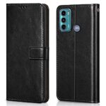 Shock Proof Flip Cover Back Case for Motorola Moto G60 | Magnetic Wallet Leather Case with Stand