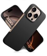 Slim Frameless Back Cover for iPhone 16 Pro Max | Ultra Thin Lightweight Design & Camera Protection | Soft Matte Silicone Flexible Mobile Case (Black) - Image 3