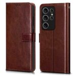 Shock Proof Flip Cover Back Case for Samsung Galaxy S24 Ultra 5G | Magnetic Wallet Leather Case with Stand