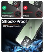 Shock Proof Clear Protective Back Case for Motorola Moto G54 5G | Moto G64 5G - AirEDGE Technology | 360 Degree Camera Protection | Transparent Hybrid Back Case Mobile Cover - Black - Image 7