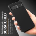 Back Cover for Google Pixel 7 | Ultra Slim Soft Rubberised Case | Inner Velvet Fabric Lining | Matte Silicone Flexible Mobile Case | Camera Protection - Black - Image 4