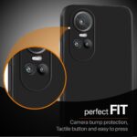 Back Cover for Oppo Reno 10 | Reno 10 Pro 5G | Ultra Slim Soft Rubberised Case | Inner Velvet Fabric Lining | Matte Silicone Flexible Mobile Case | Camera Protection - Black - Image 5