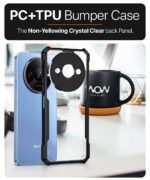 Shock Proof Clear Back Case Mobile Cover for Mi Redmi A3 | Redmi A3X | Poco C61 (Hard | Hybrid PC + TPU | Full Armour Device & Camera Protection | Black) - Image 8