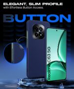 Slim Frameless Back Cover for Realme C63 5G | Ultra Thin Lightweight Design & Camera Protection | Soft Matte Silicone Flexible Mobile Case (Blue) - Image 4