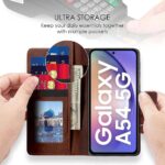 Shock Proof Flip Cover Back Case for Samsung Galaxy A54 5G | Magnetic Wallet Leather Case with Stand - Image 6