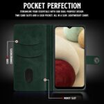 Shock Proof Flip Cover Back Case for Samsung Galaxy F12 | Magnetic Wallet Leather Case with Stand - Image 5