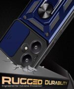 Tough Armor Bumper Mobile Back Case for Mi Redmi 13C 5G | Poco M6 5G | Sliding Camera Shield Cover | Shock Proof 360? Protection | Hybrid PC + TPU | Ring Holder with Kickstand ? Blue - Image 6