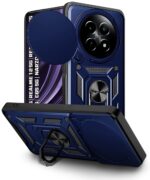 Tough Armor Bumper Mobile Back Case for Realme 13 5G | Realme 12 5G | 12X 5G | Narzo 70x 5G | C65 5G | N65 | Sliding Camera Shield Cover | Hybrid PC + TPU | Ring Holder with Stand ? Blue - Image 4