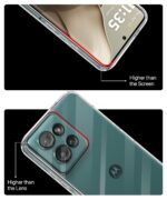Transparent Back Cover Case Compatible with Motorola Moto Edge 50 5G Shockproof TPU Silicone Mobile Cover with Raised Bumps for Full Body & Camera Protection Clear/Transparent - Image 6