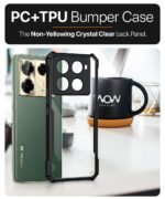 Shock Proof Clear Protective Back Case for Infinix Note 40 Pro 5G | Note 40 Pro Plus - AirEDGE Technology | 360 Degree Camera Protection | Transparent Hybrid Back Case Mobile Cover - Black - Image 4