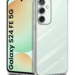 Transparent Back Cover Case Compatible with Samsung Galaxy S24 FE Shockproof TPU Silicone Mobile Cover with Raised Bumps for Full Body & Camera Protection Clear/Transparent