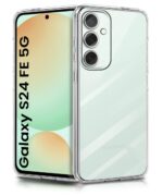 Transparent Back Cover Case Compatible with Samsung Galaxy S24 FE Shockproof TPU Silicone Mobile Cover with Raised Bumps for Full Body & Camera Protection Clear/Transparent